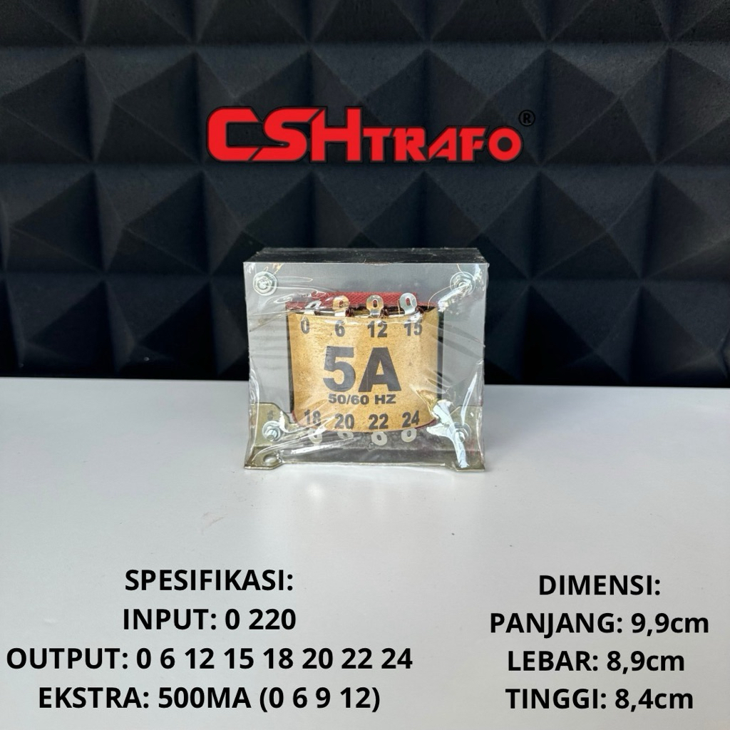 Trafo Kotak CSH Premium 5A CT & Non CT 100% Tembaga Murni