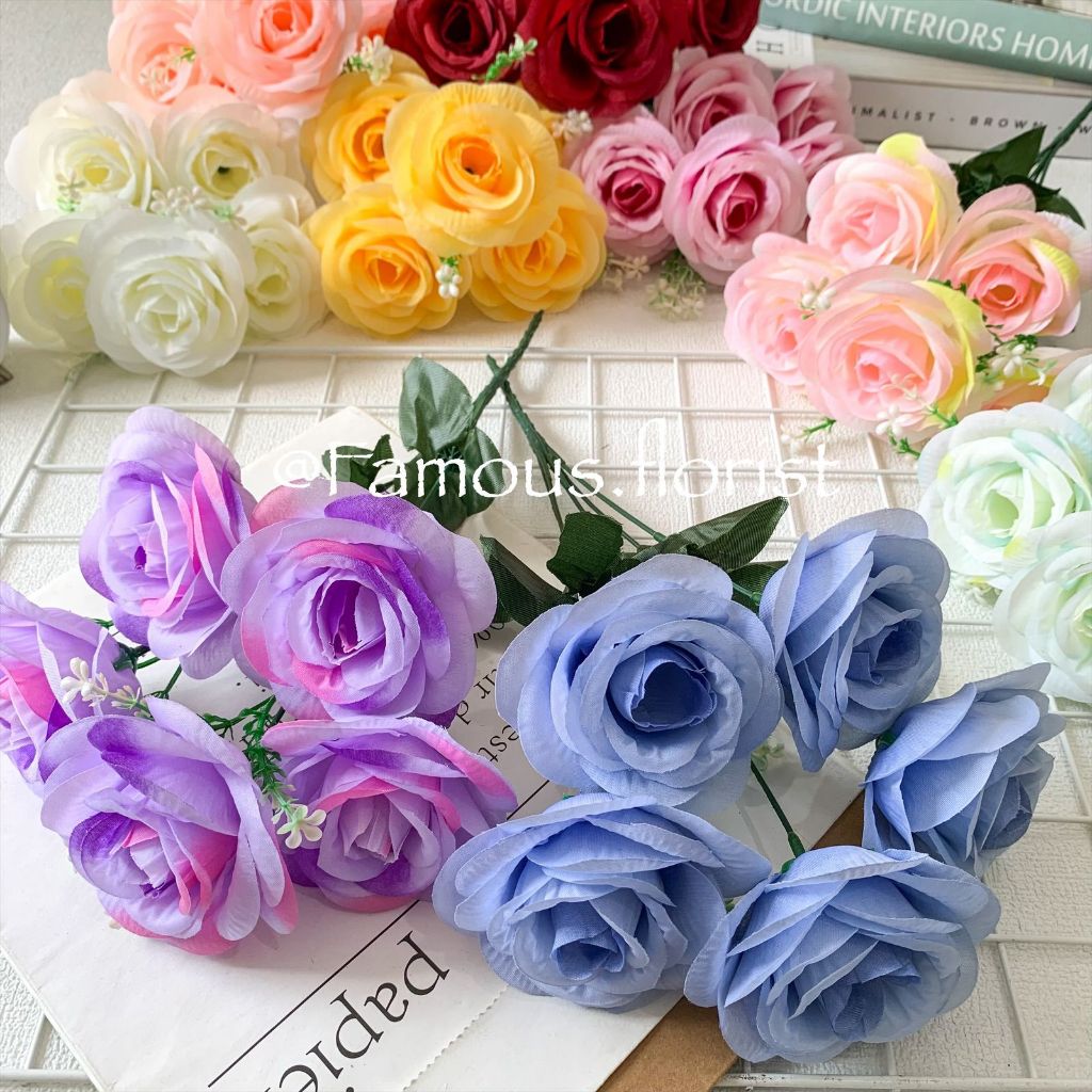 Bunga Rose Jolie X5 Premium Bunga Artificial dekorasi