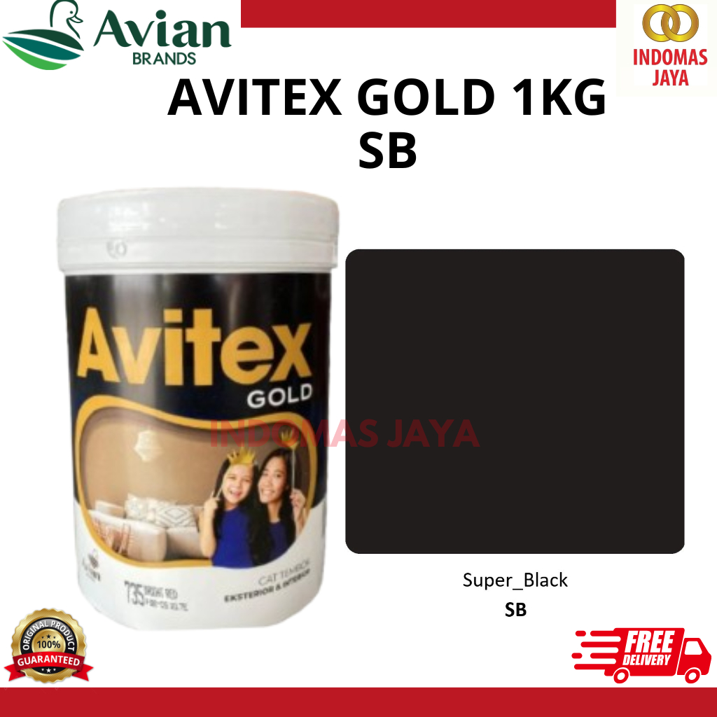 cat tembok Avitex gold 1kg,cat avitex gold 1kg, cat avitex interior dan eksterior SB/HITAM