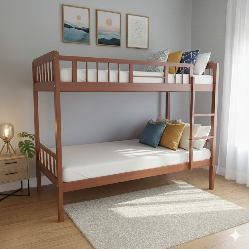 Dipan Susun/ Ranjang Susun/ Tempat Tidur Susun Kayu Minimalis uk (90/120/140/160)