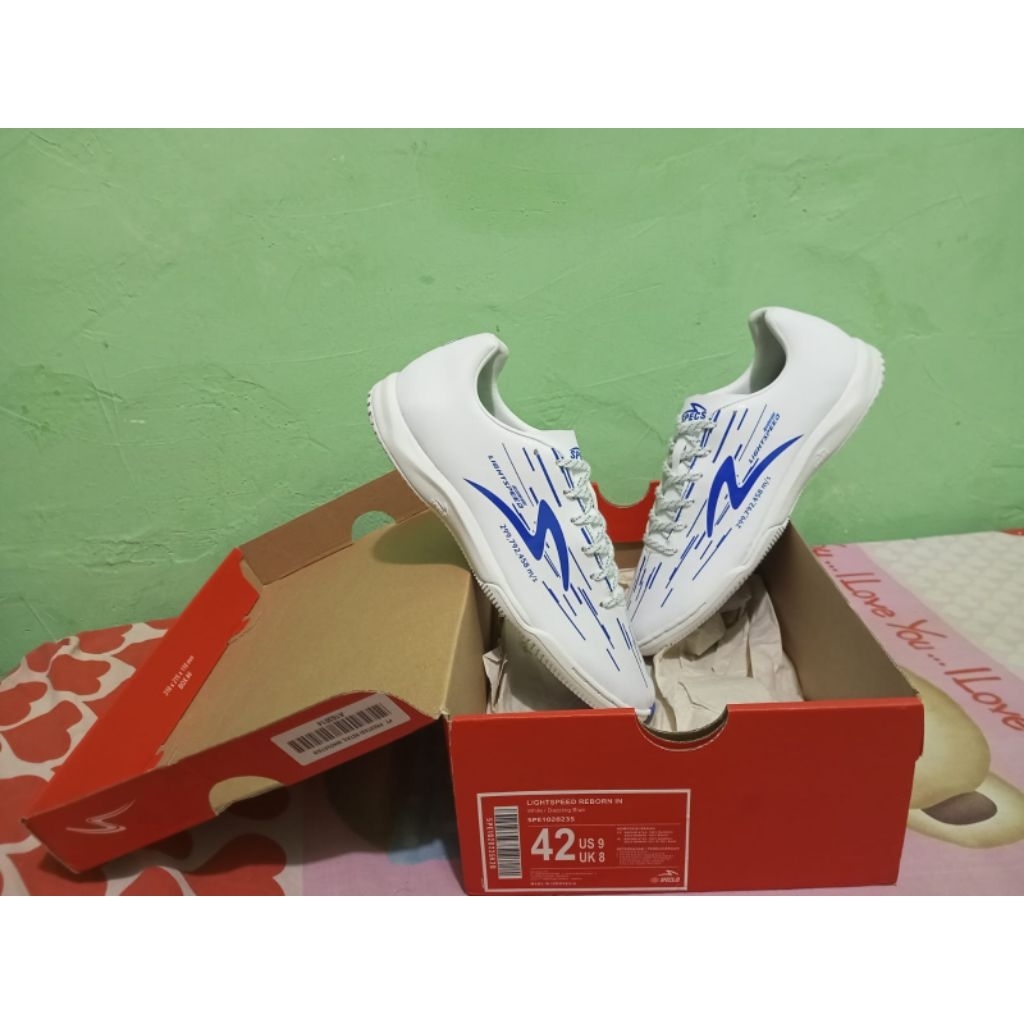 Specs Lightspeed Reborn White Dazzling Blue IN 42 Superlikenew