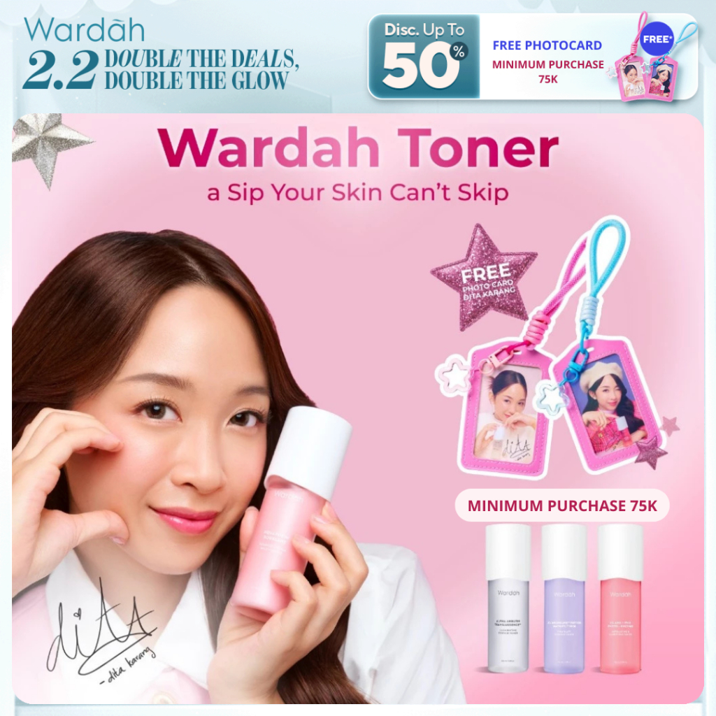 WARDAH Toner All Series - Acnederm, Lightening, Illuminating, Glow Milky, AHA Exfoliating, Firm Lift