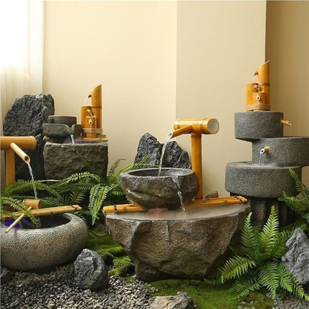 Air mancur hiasan taman kolam ikan minimalis