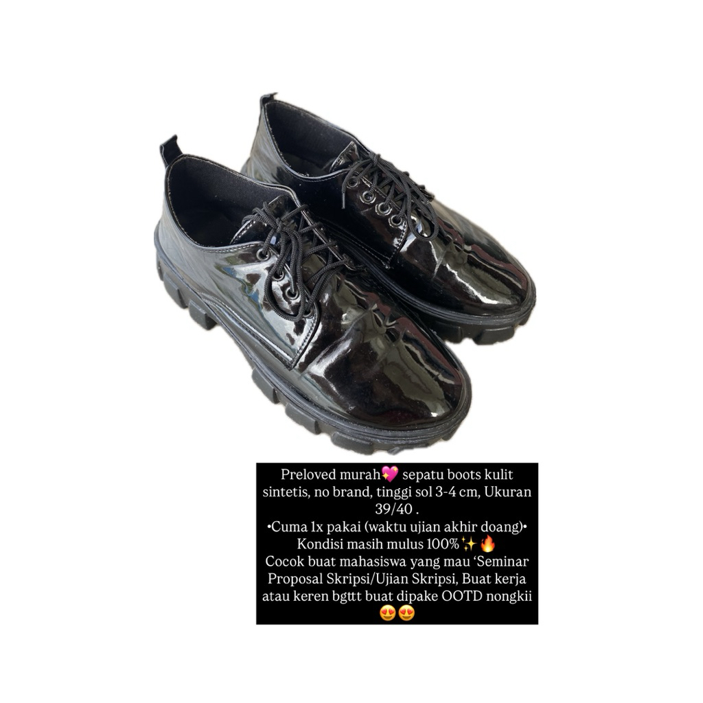 (PL) Sepatu Boots Kulit Sintetis No Brand