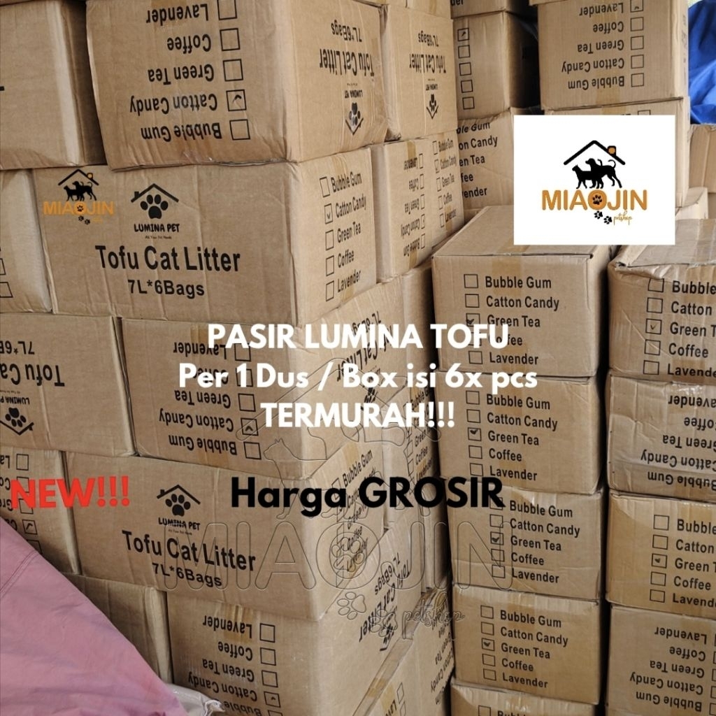 Pasir Kucing Tofu GROSIR ( per dus isi 6x pcs ) - TERMURAH Soya Kit Cat Litter GumpaL Wangi Bentonit