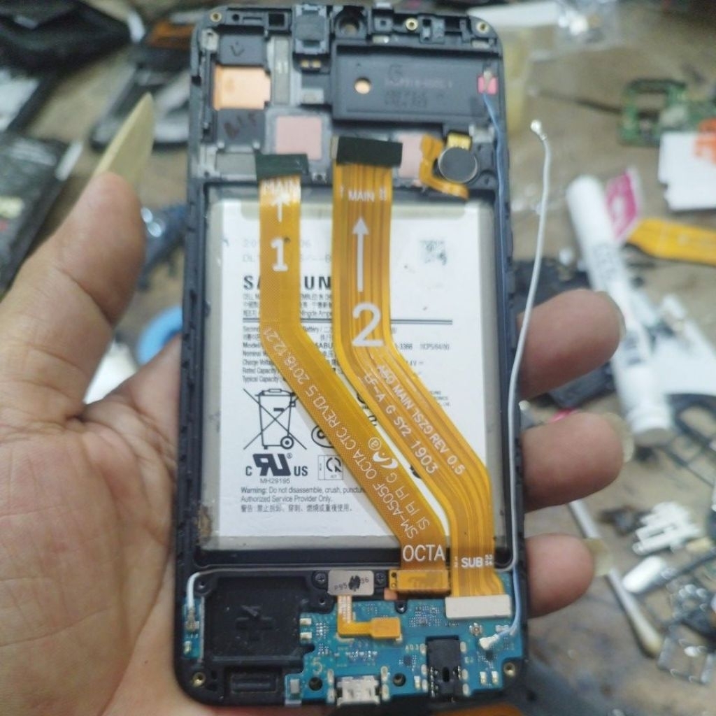 lcd samsung a50 super amoled cabutan