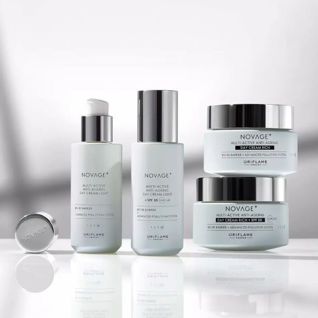 Novage+ multi active anti ageing night cream rich / day cream light / eye cream