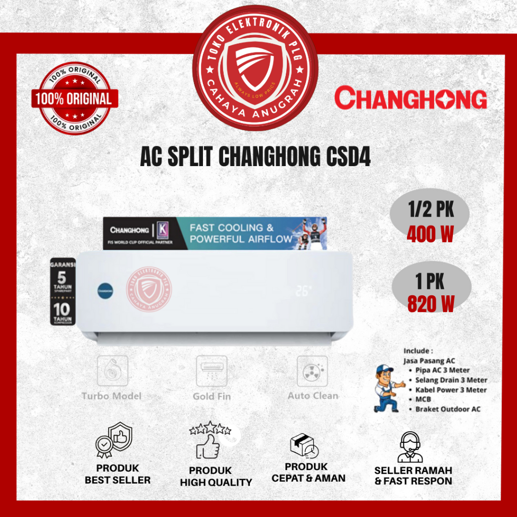 AC Changhong Standar 1/2PK, 1PK - CSC05NVB/CSC09NVB STANDAR