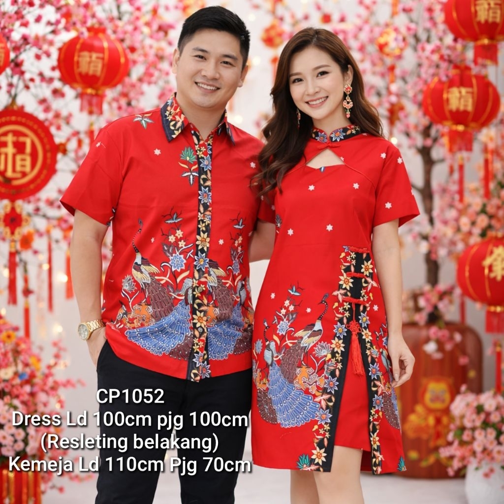 Baju Couple Pesta | Batik Couple | Baju Couple Imlek Katun Stretch