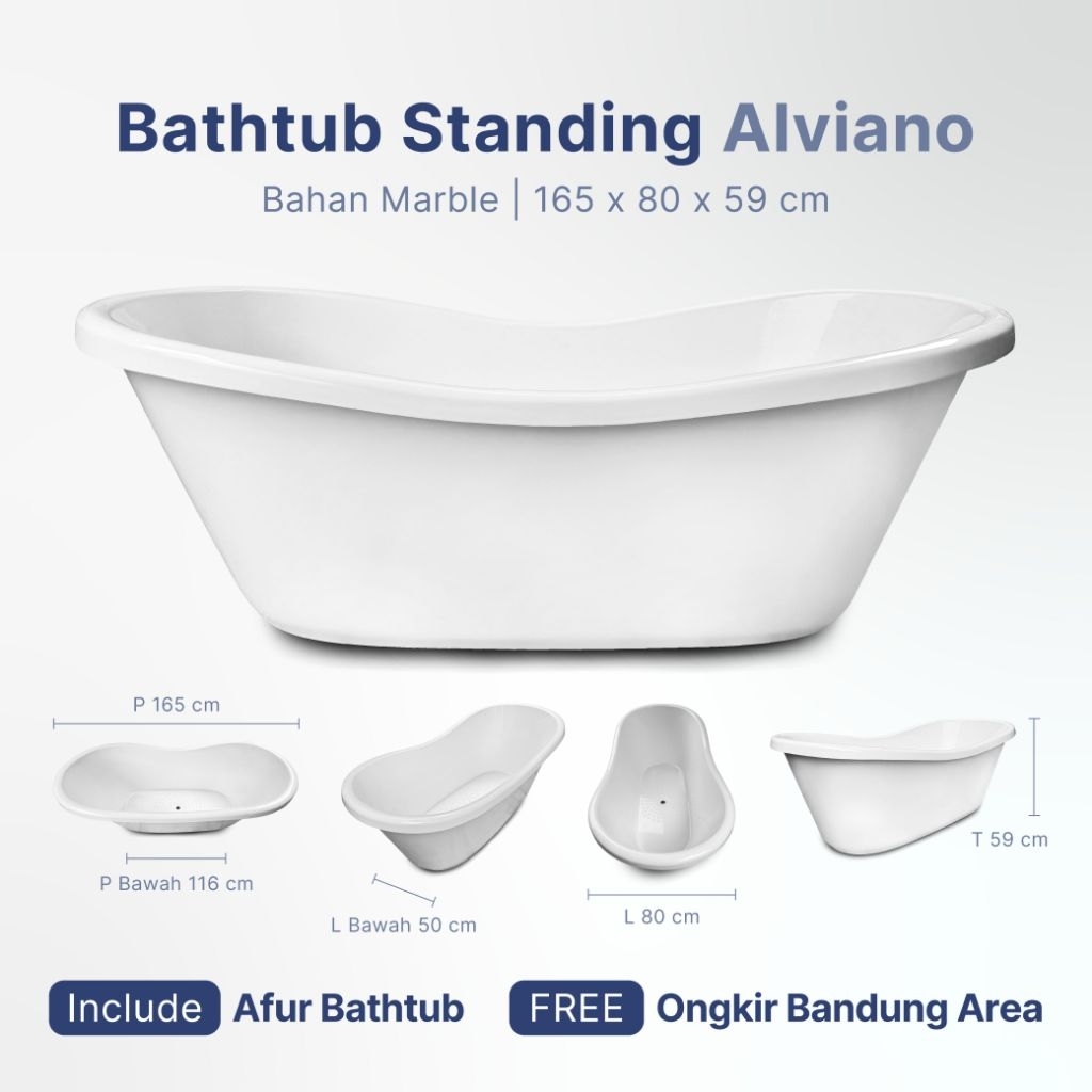 Bathtub Standing Alviano Bahan Marble