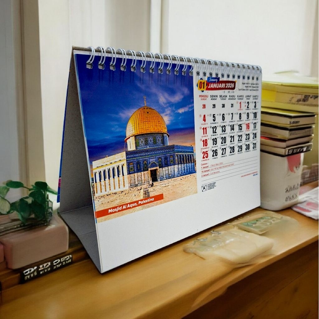 Kalender Meja 2026 Model Spiral Merk AO