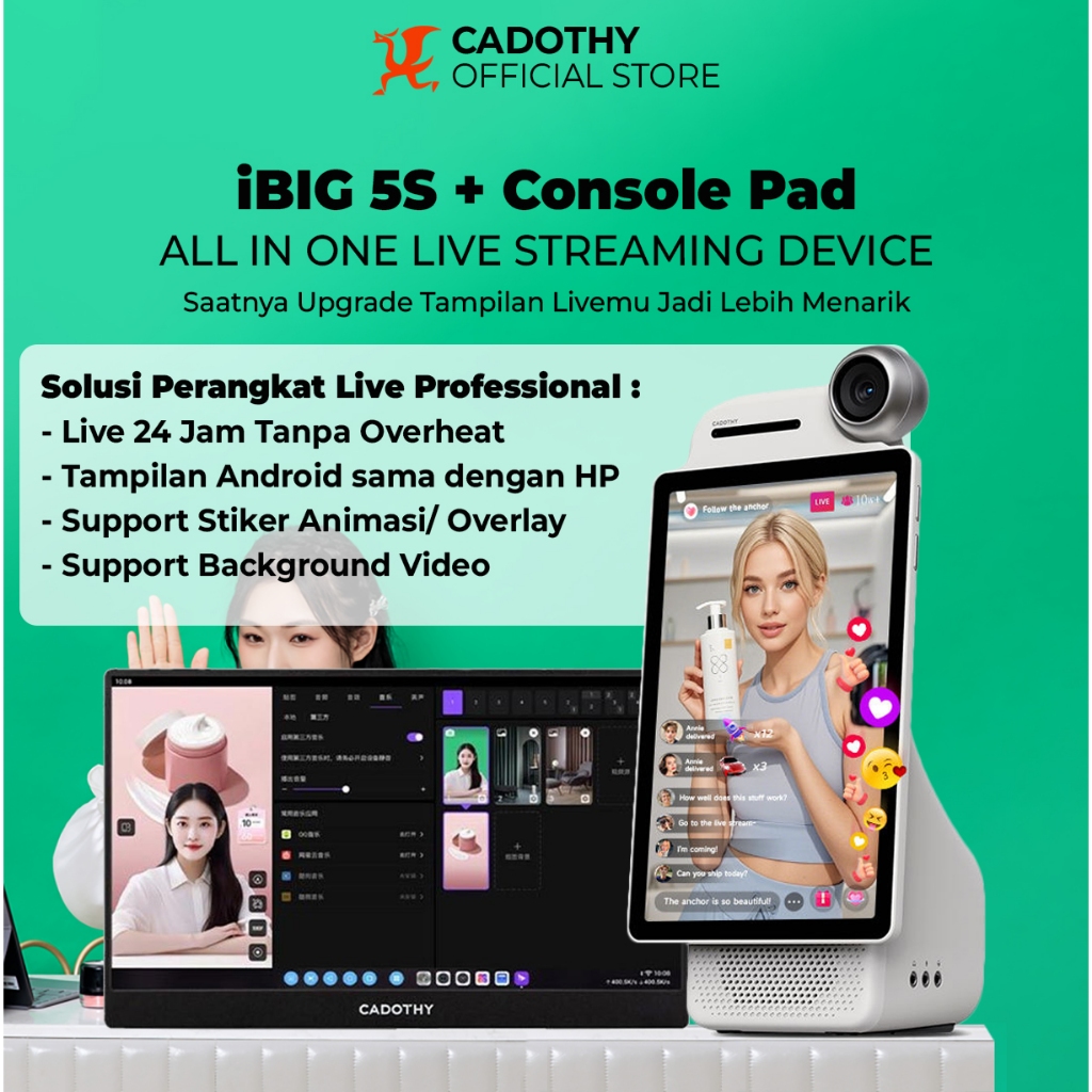 Cadothy iBig 5S All-In-One Smart Desktop Live Streaming Device Bundling with Console Pad