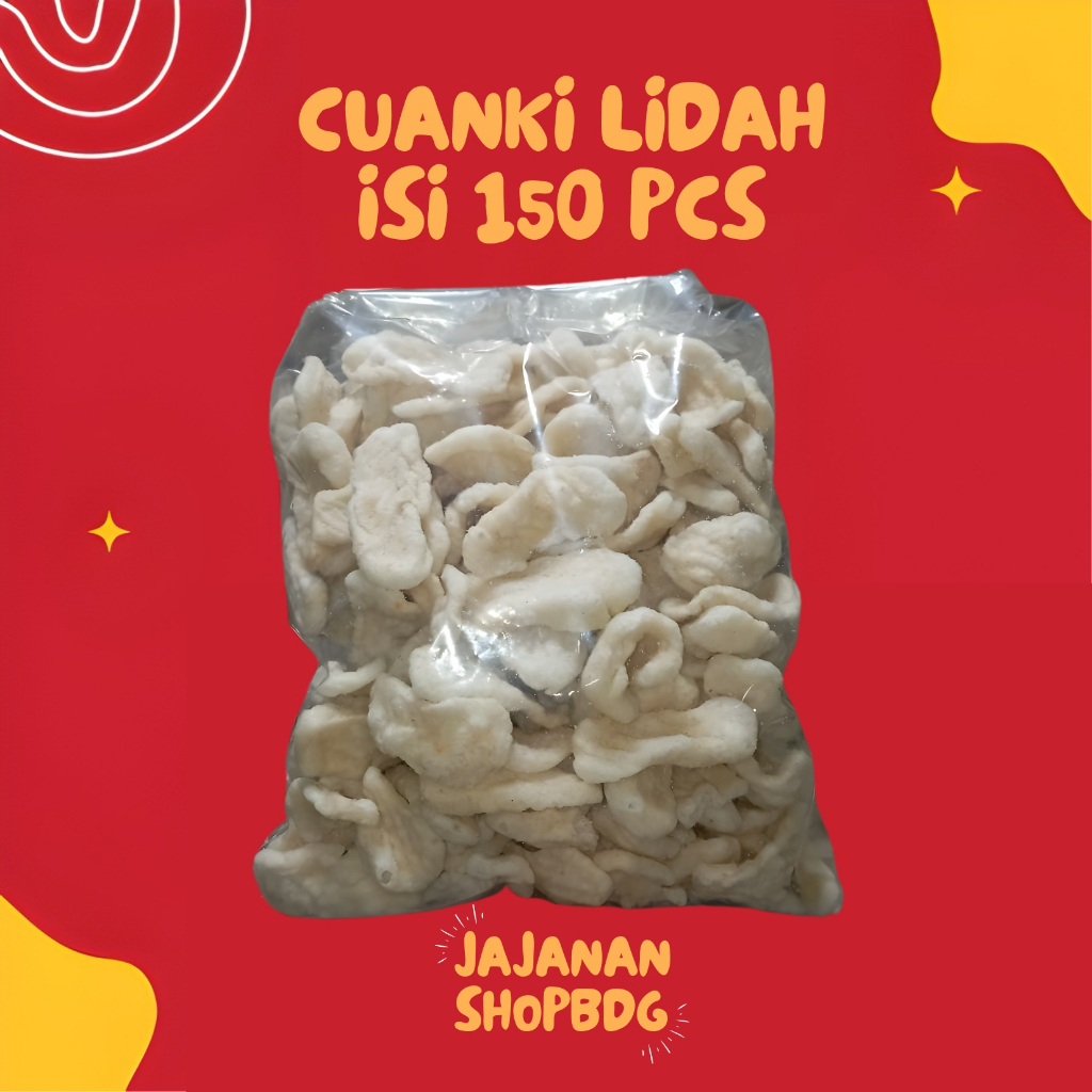 Cuanki Lidah Isi 150 Pcs -Renyah Cocok untuk Cemilan Asal Bandung/Cuanki instan/cuanki lidah kering/