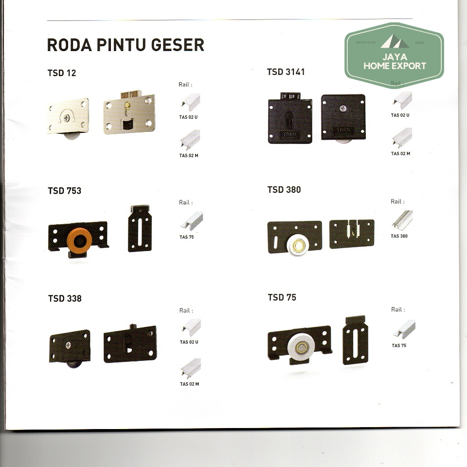 Roda Sliding TACO Anti Seret – Cocok Pintu Kayu & Alumunium