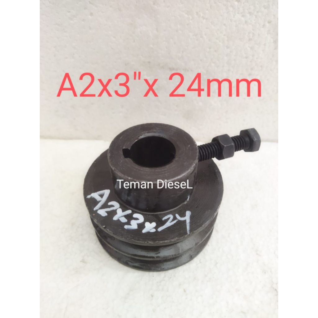Puli Pully A2x3" x24mm Poli Besi Cor Dinamo Penggerak 1Hp