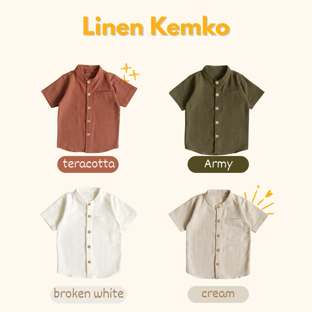 Kemko Kemeja koko anak hari raya linen premium