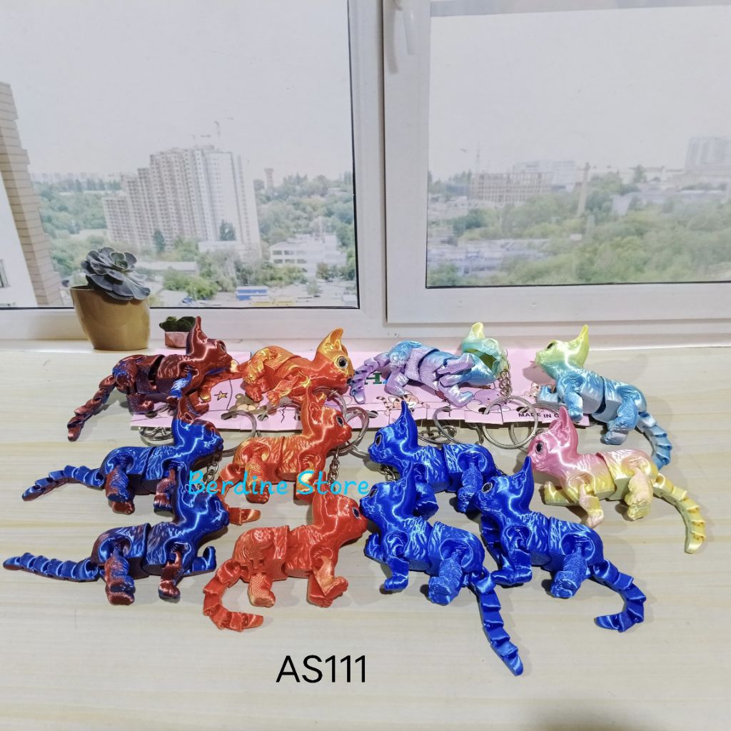 Grosir Gantungan Kunci 3D Kucing Lucu Warna-Warni Dan Unik Lusinan Isi 12 Pcs