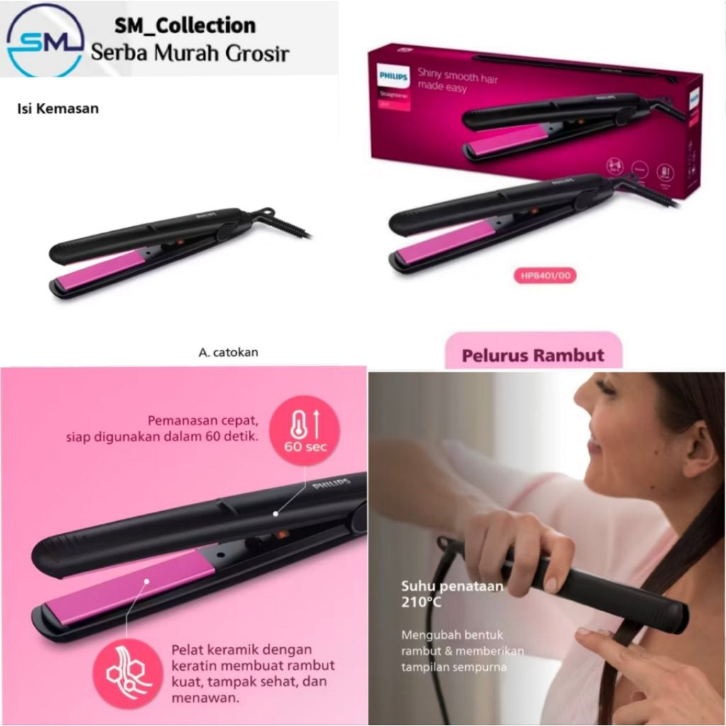 catokan rambut/pelurus rambut/alat catokan/catokan keriting/catokan rambut philips hp8401