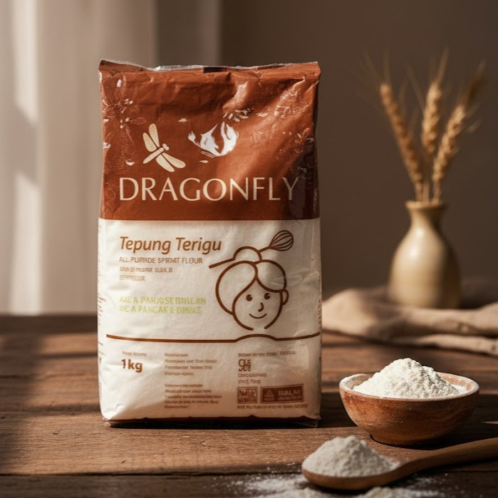 TEPUNG TERIGU DRAGONFLY 1KG / TEPUNG TERIGU PROTEIN SEDANG 1 KG