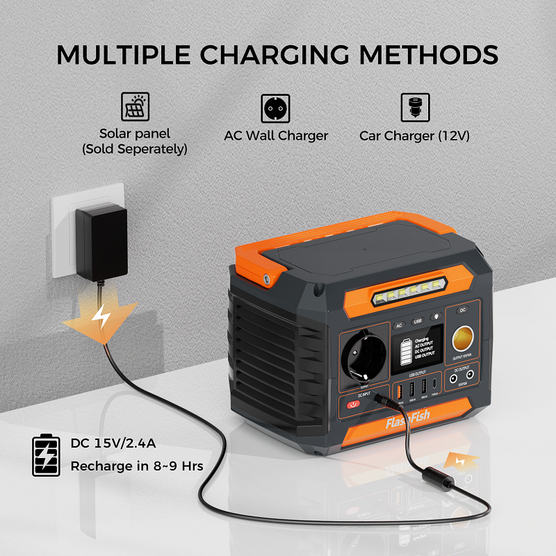 FREE 300W Flashfish Genset Mini Portable Solar Portable Power Station Camping Solor Cell Power bank