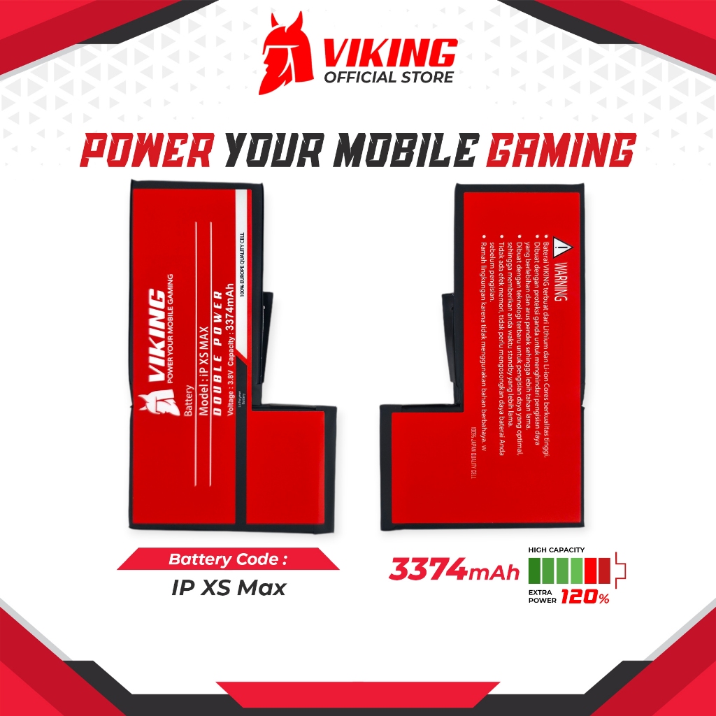 VIKING Baterai Double Power for Iphone XS MAX Batre Batrai Battery Dual Ip High Capacity Batrei