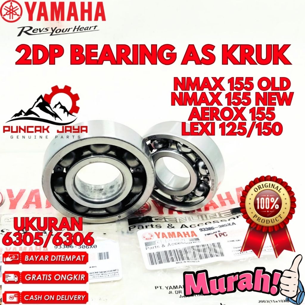 BEARING AS KRUK ORIGINAL YAMAHA KODE 2DP, BEARING AS KRUK NMAX 155 NEW, BEARING AS KRUK NMAX 155 OLD