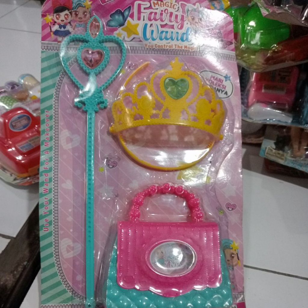 mainan tongkat ,mahkota dan tas lol