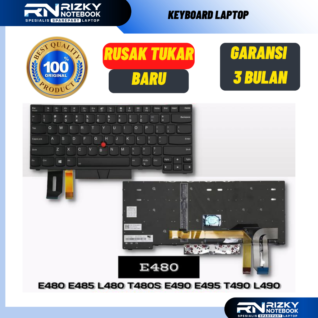 Keyboard Laptop E480 L490 P43S R480 R480S T480S T490 T490S