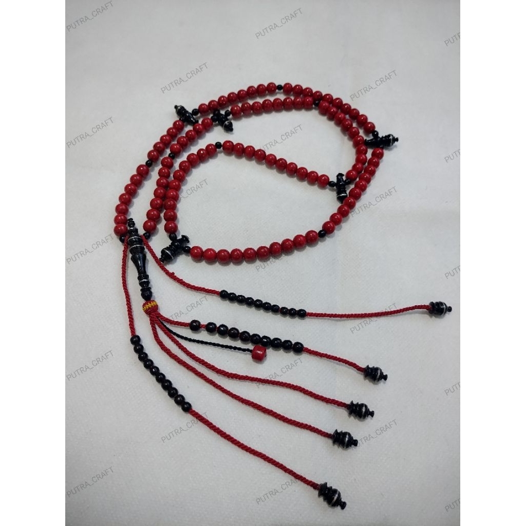 tasbih tijani tasbih red coral marjan tasbih muslim/tasbih tijani bahan red coral marjan terbaru
