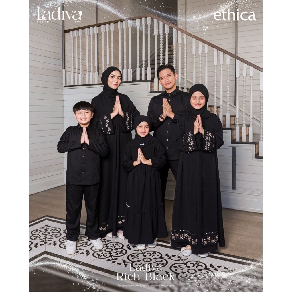 Ethica Sarimbit Ladiva Series 2026 Rich Black | Gamis Hitam Elegant Ethica Ladiva 39 Rich Black | Se