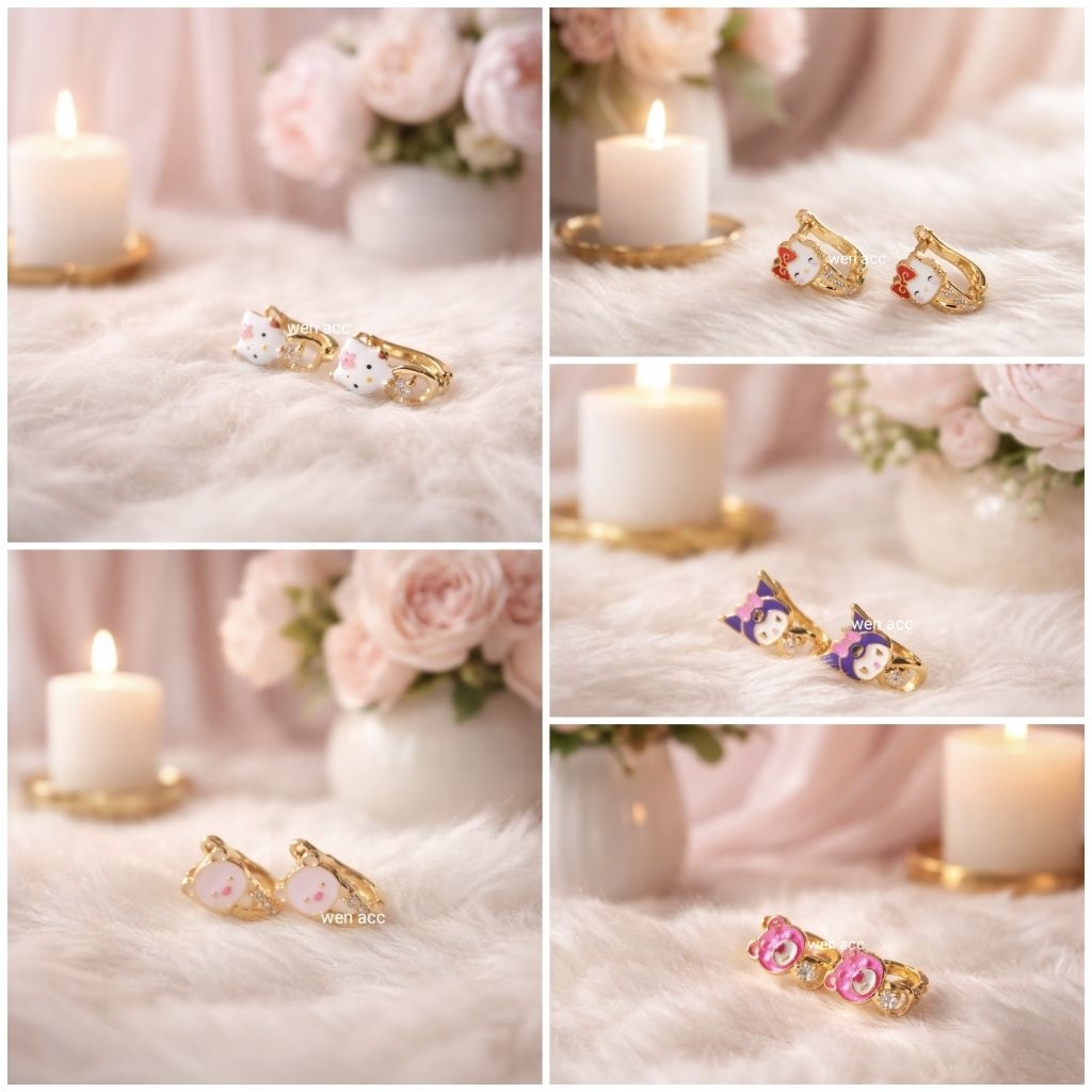 Anting Tusuk Xuping Anak Lapis Emas Anting Emas Karakter Lucu