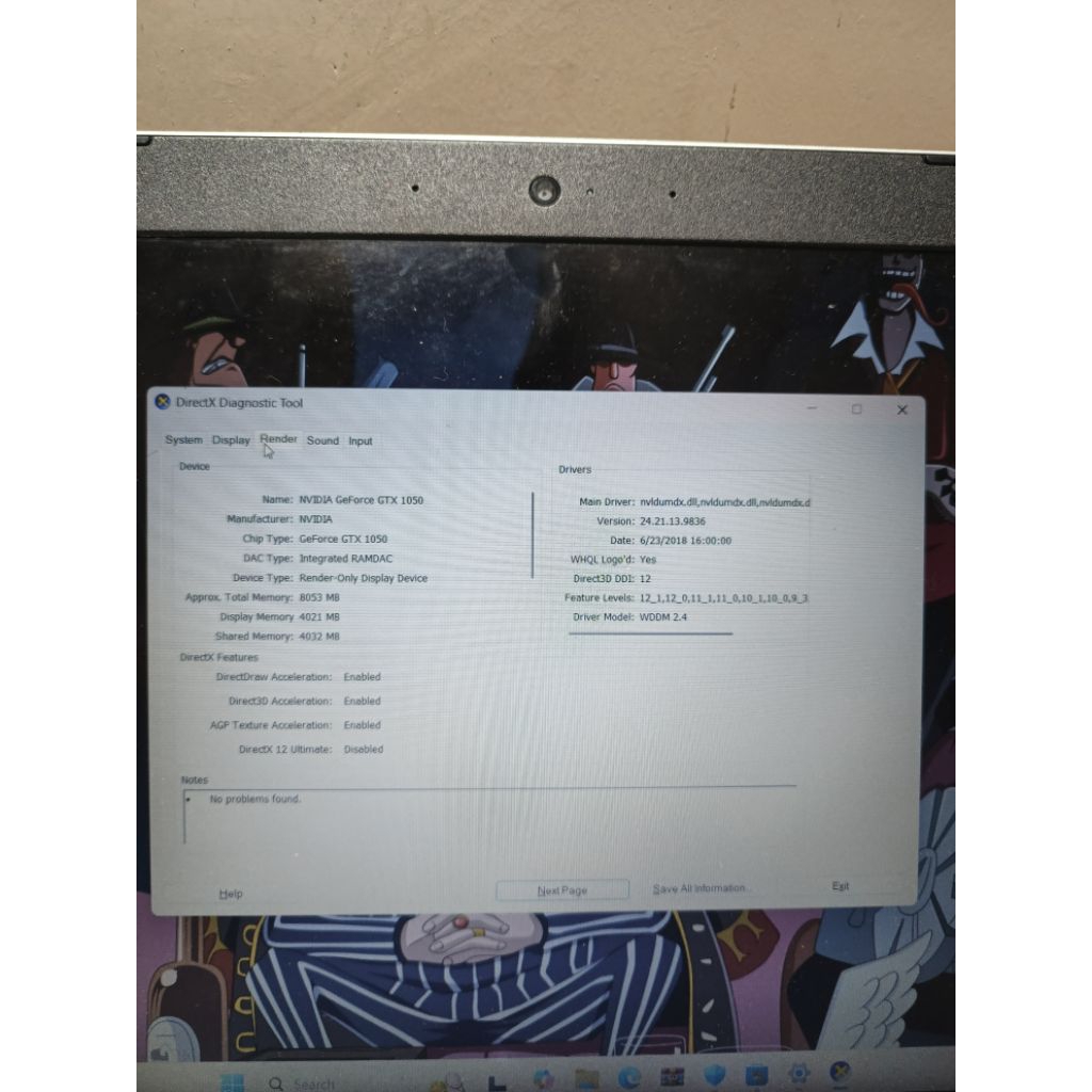 Laptop lenovo ideapad i7-8750H GTX 1050