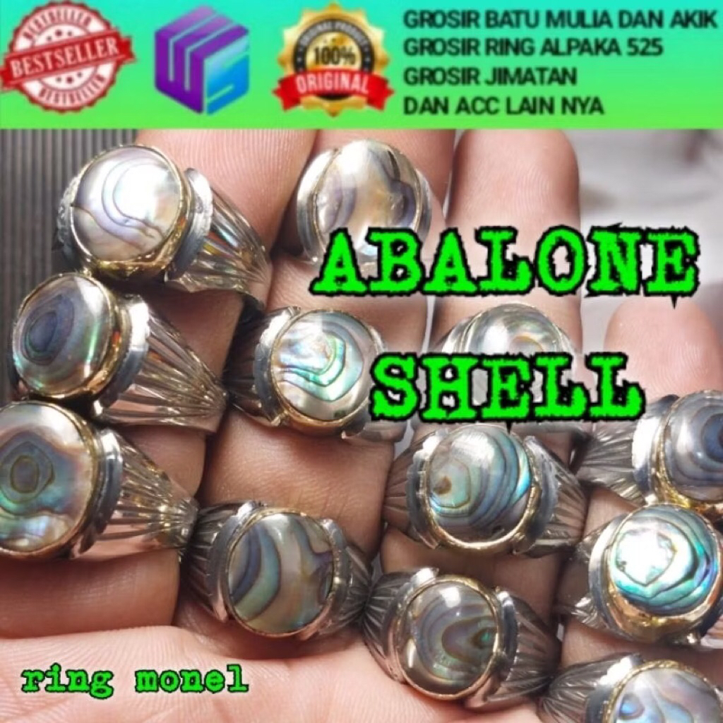 CINCIN MONEL KERANG ABALONE SHELL NATURAL