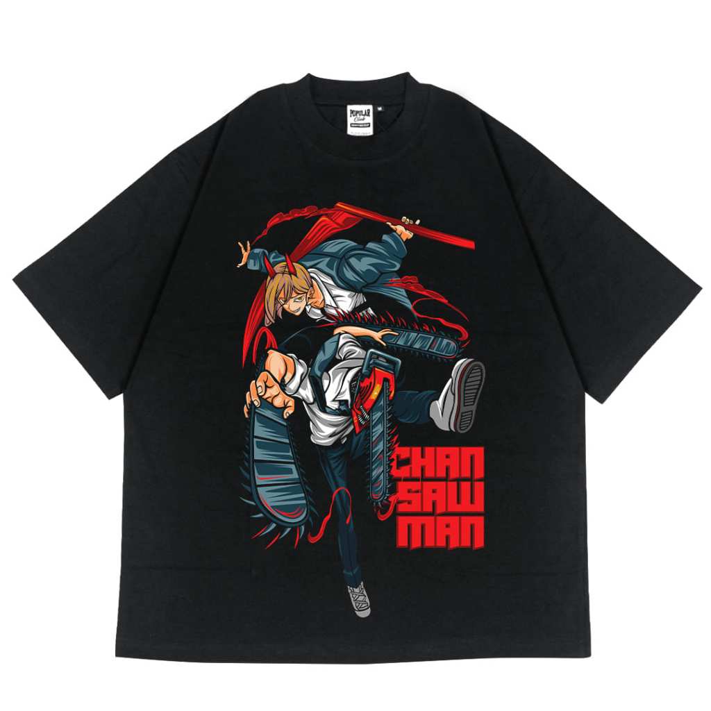 CHAINSAWMAN Oversized Vintage T-Shirt – Black