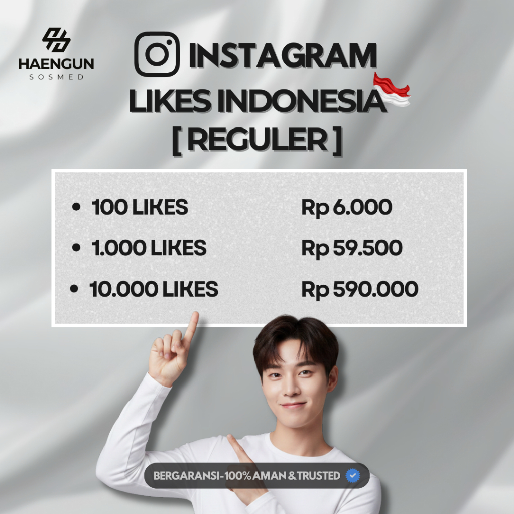 Likes Instagram Indonesia MURAH Like IG real Indo Proses Cepat - REGULER