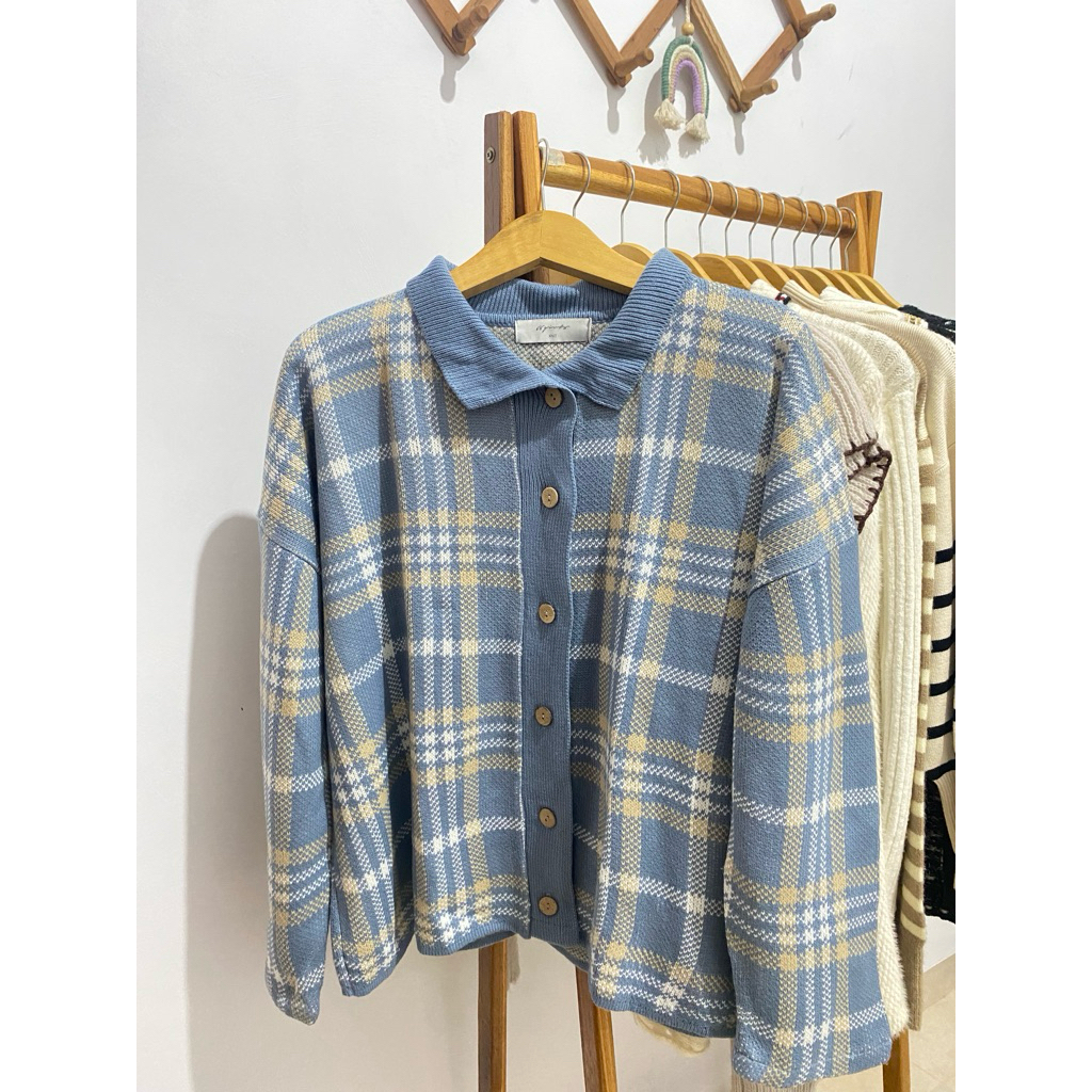 Cardigan tartan biru 66GIRLS