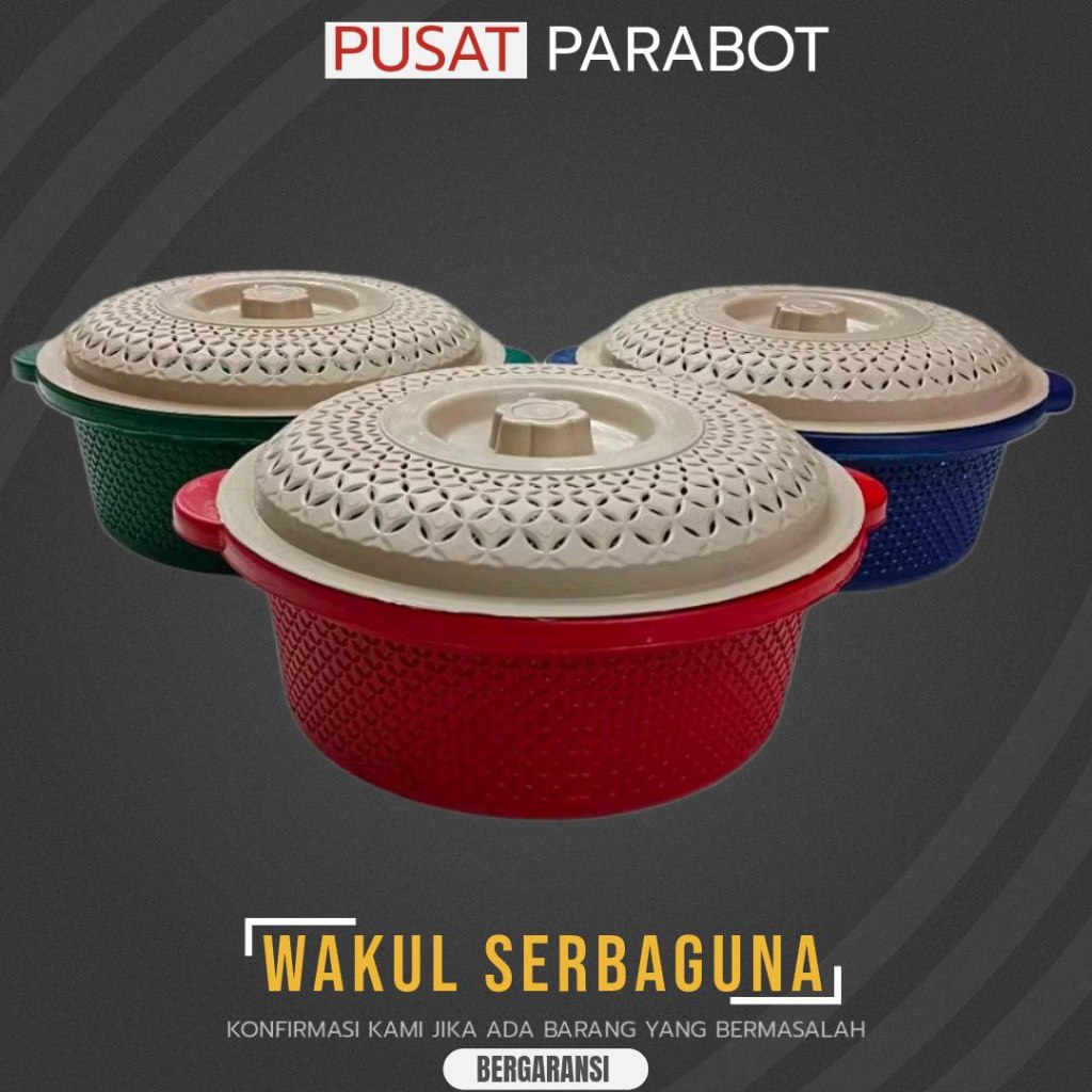 Wakul Nasi Diameter 24cm / Tempat Nasi  Tutup Plastik / Boboko Wadah Nasi Plastik