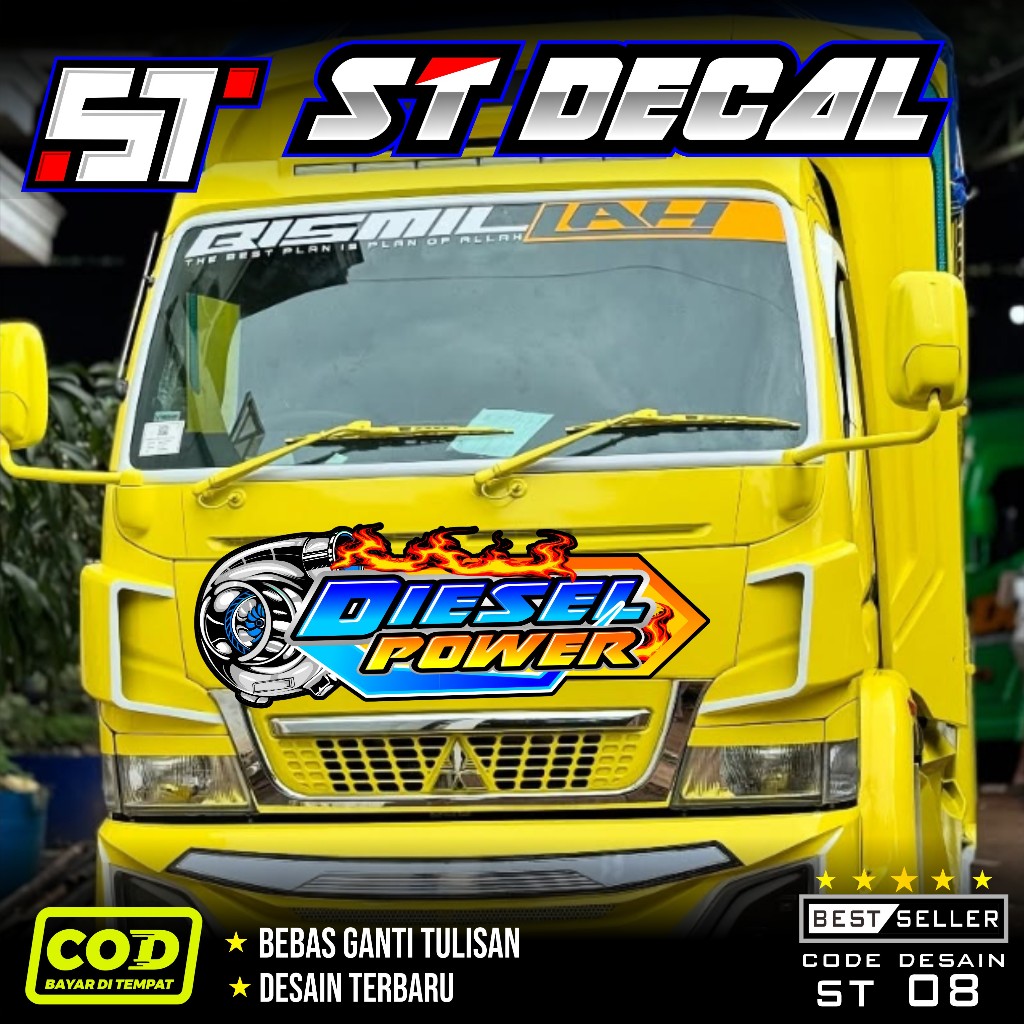 Stiker Depan Truk Sticker Kabin Truk Canter/Elf/Giga/Dutro/Dyna Sticker Variasi Mobil Truk Bisa Requ