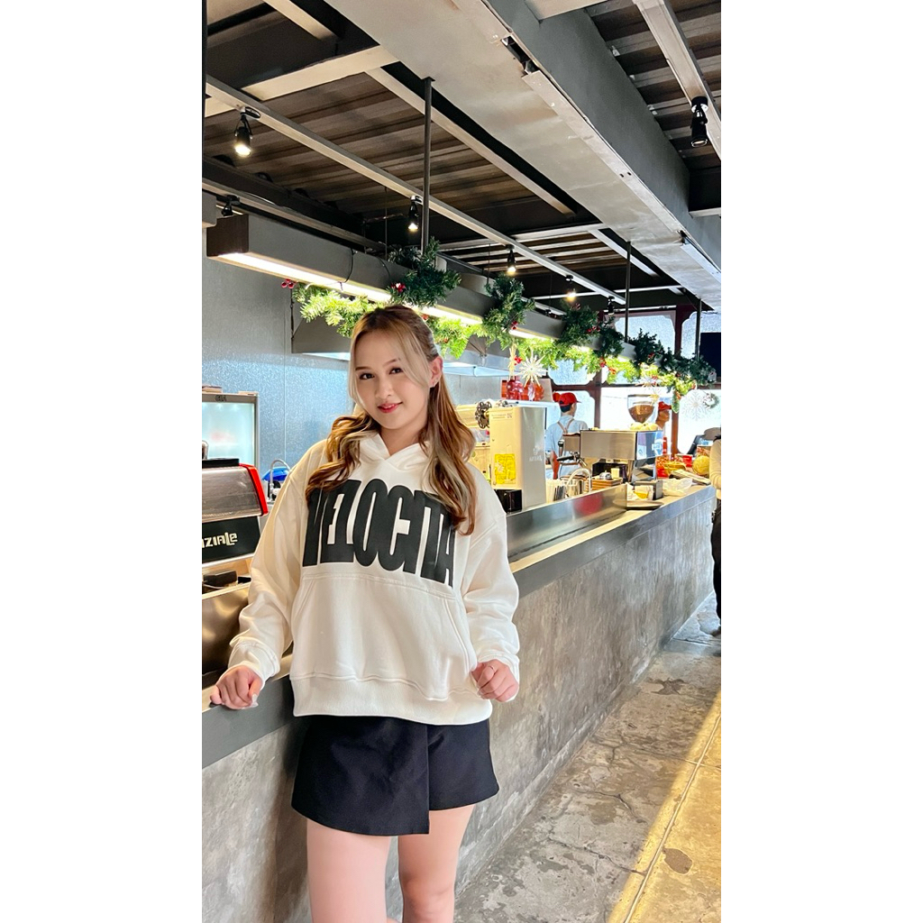 HOODIE BOXY VELOCITA WHITE "00"