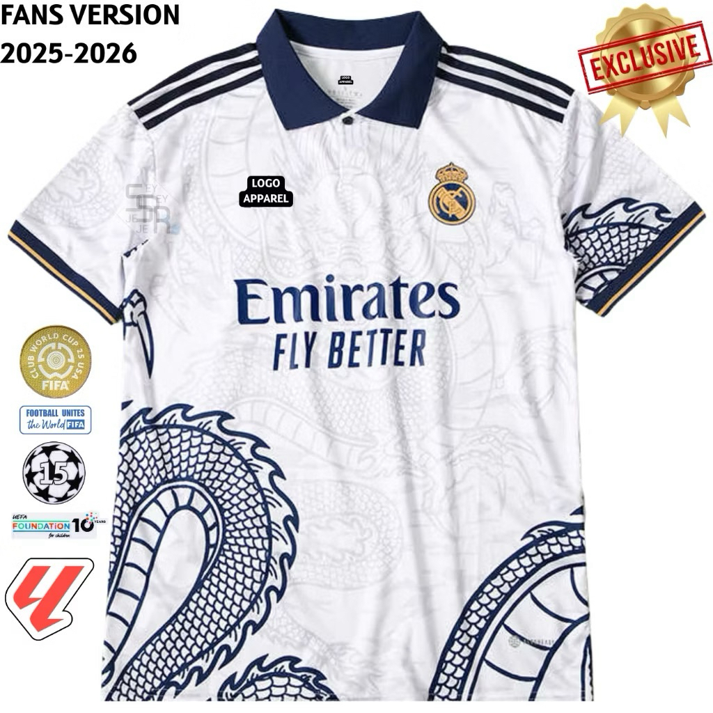 Jersey Real Madrid Special Edition Naga Putih 2025 2026 - Jersey Madrid Naga Grade Original