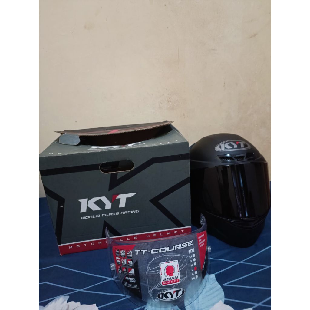 helm kyt ttc course black doff