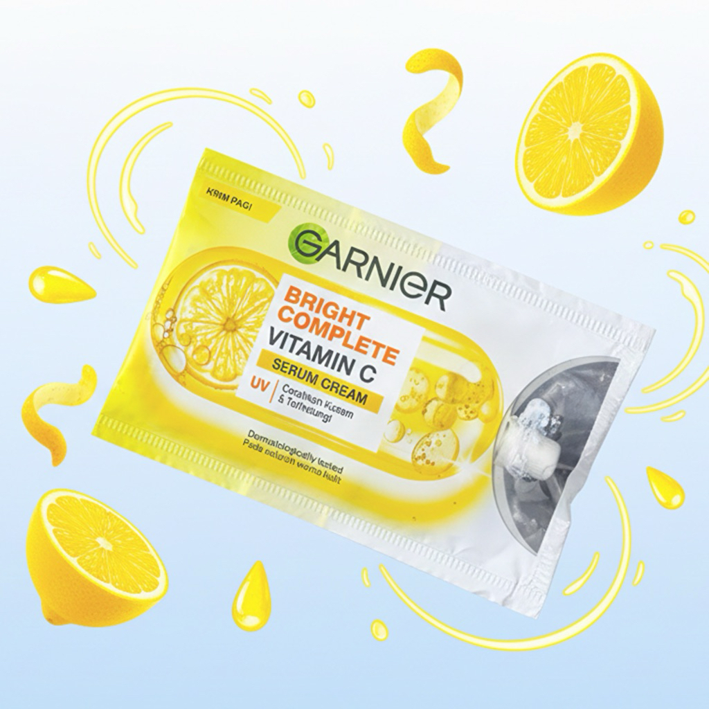 GARUT || GARNIER UV Bright Complete Vitamin C Serum Cream Sachet