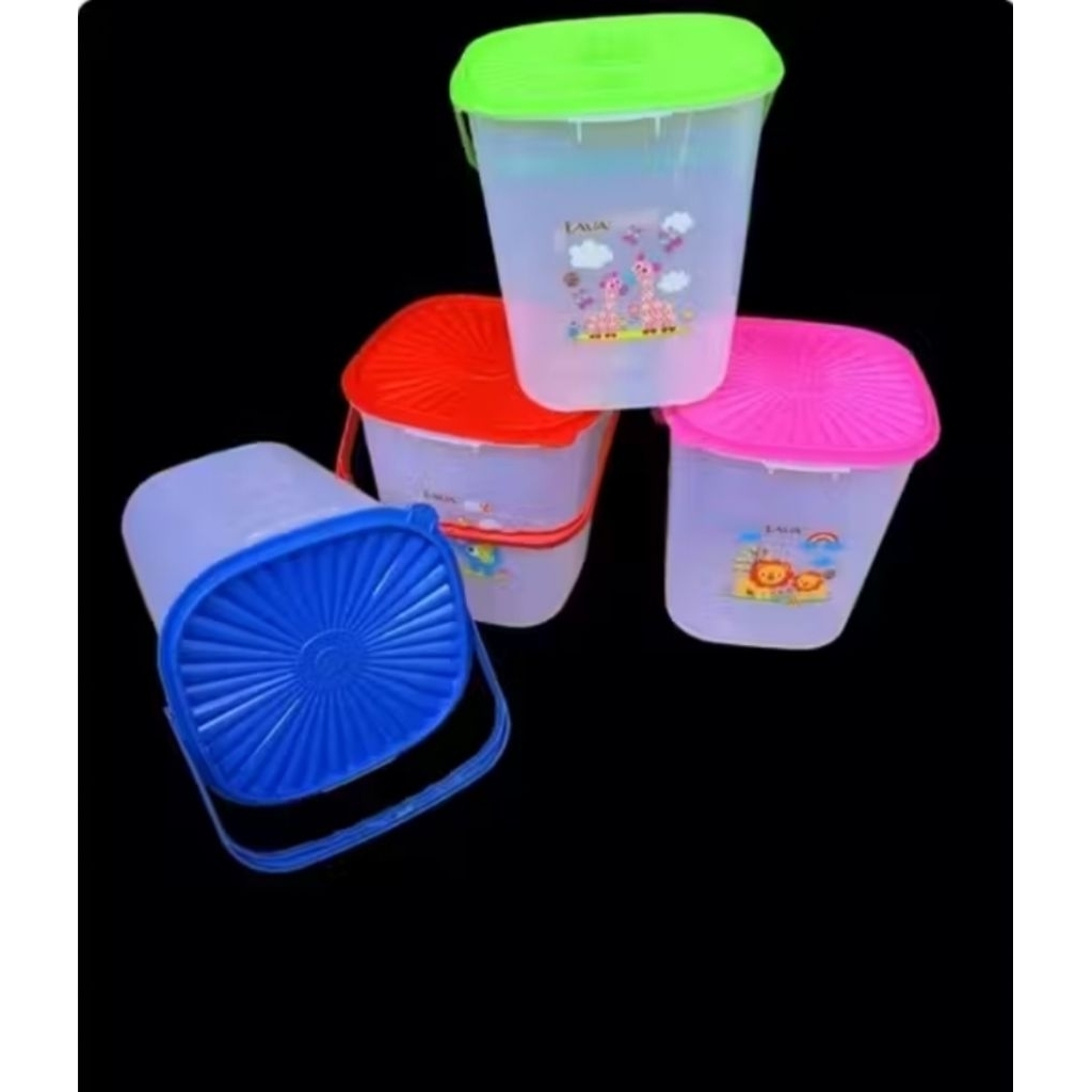 (MURAH12 pcs) TOPLES SEGI KOTAK 10 LITER PLASTIK ADA GAGANG / TOPLES HAJATAN TOPLES KERUPUK CAMILAN