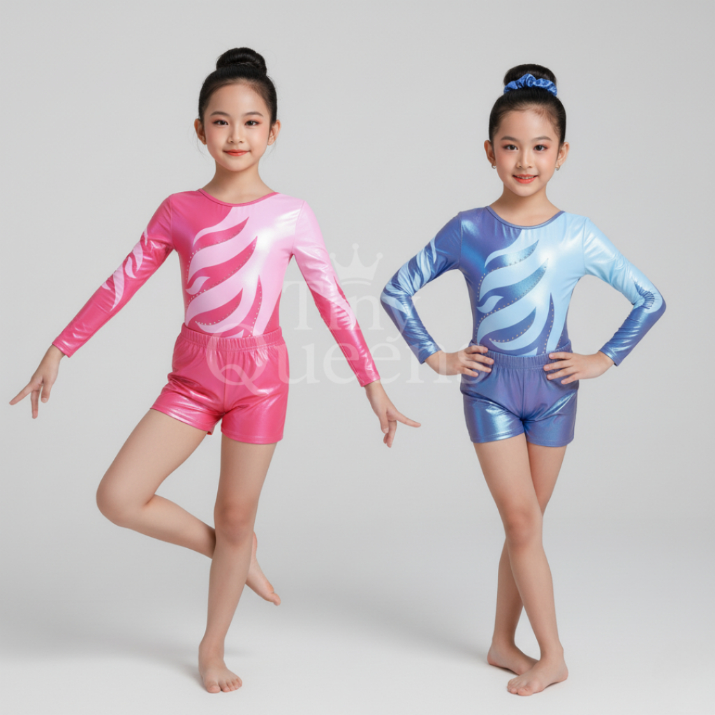 [READY STOCK] Tiny Queens Gymnastic Leotard Anak Import SL-4 Baju Senam Gymnastic Anak Perempuan Len
