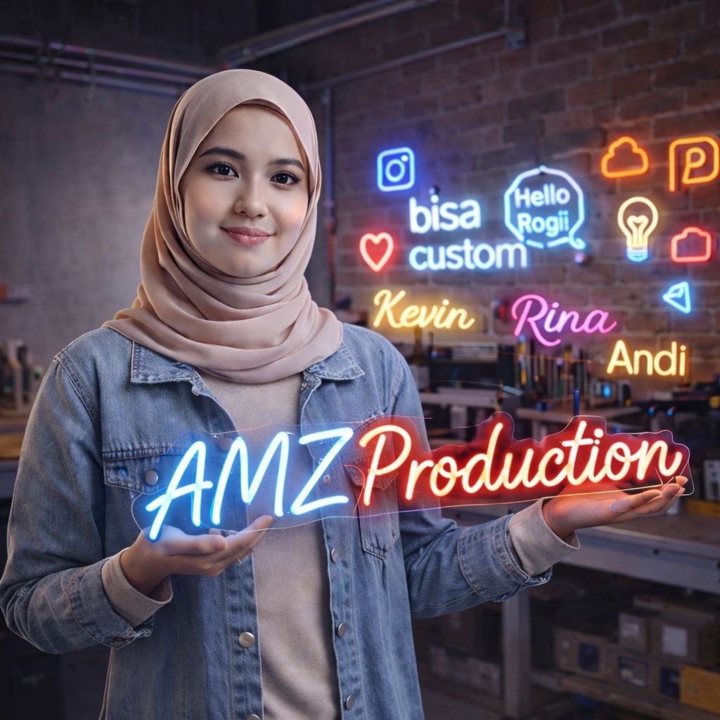 AMZ Promo Custom Nama Lampu Kamar Paket Hemat 3-10 Huruf Custom Lampu Nama Neon Flex Lampu Custom Na