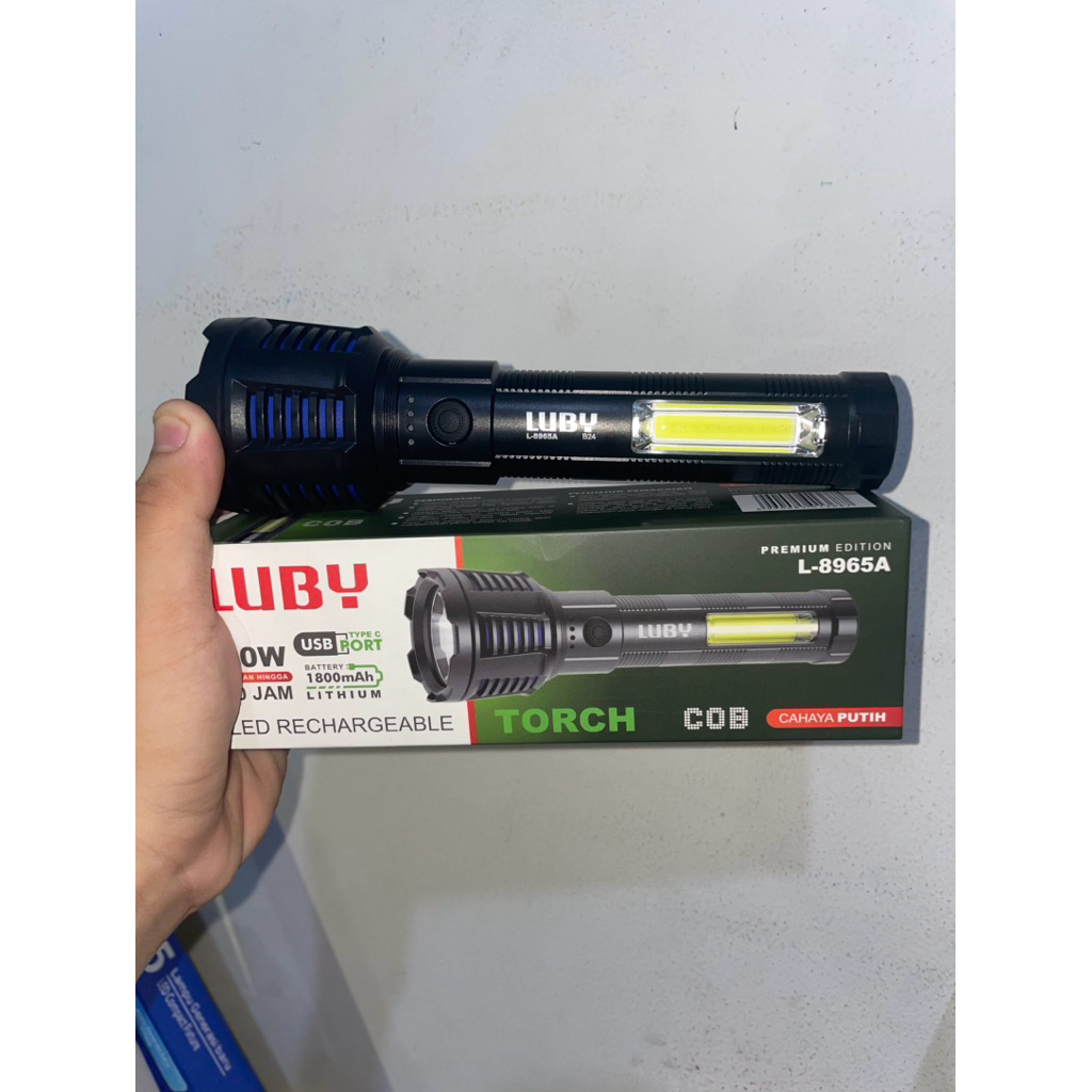 Senter Tangan Cas, portable merk LUBY 10watt