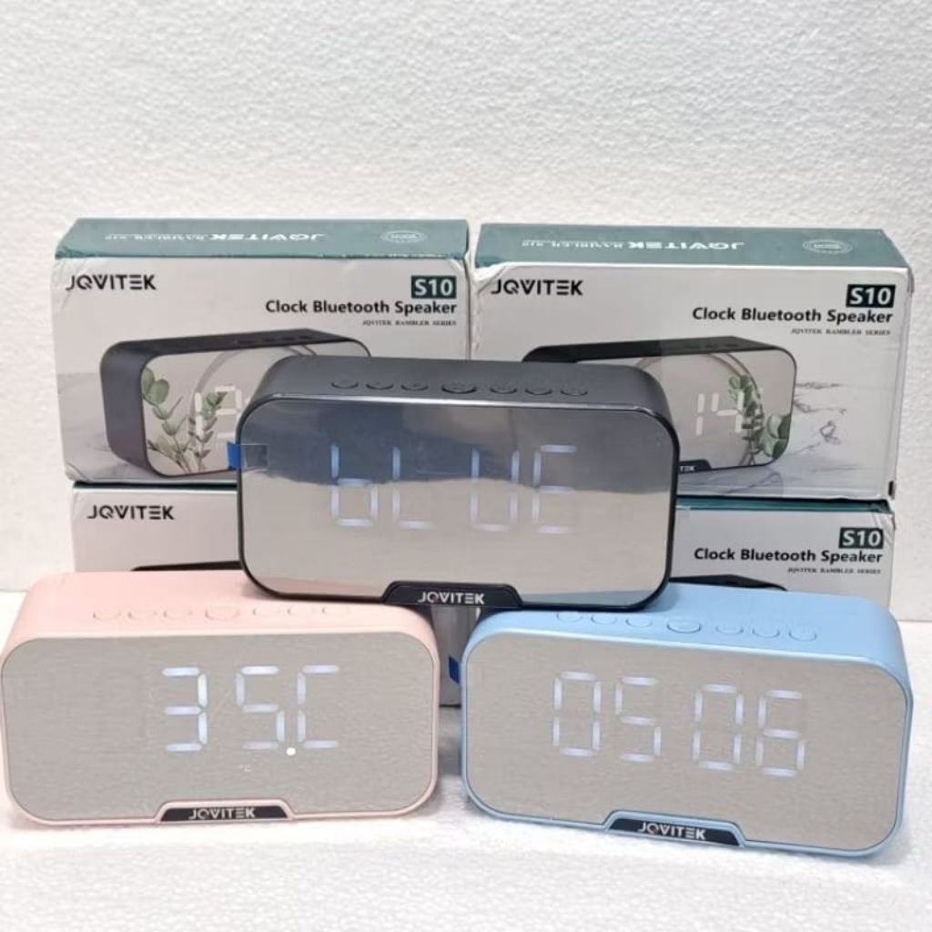 Jovitech Speaker Bluetooth 5.0 Ahame LED Display Ultra Bass S10 ,Alarm Speaker