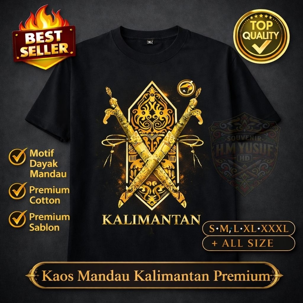 Kaos Dayak Kalimantan Premium Motif Mandau Pria Wanita – Baju Adat Etnik kaos dayak, kaos mandau, ts