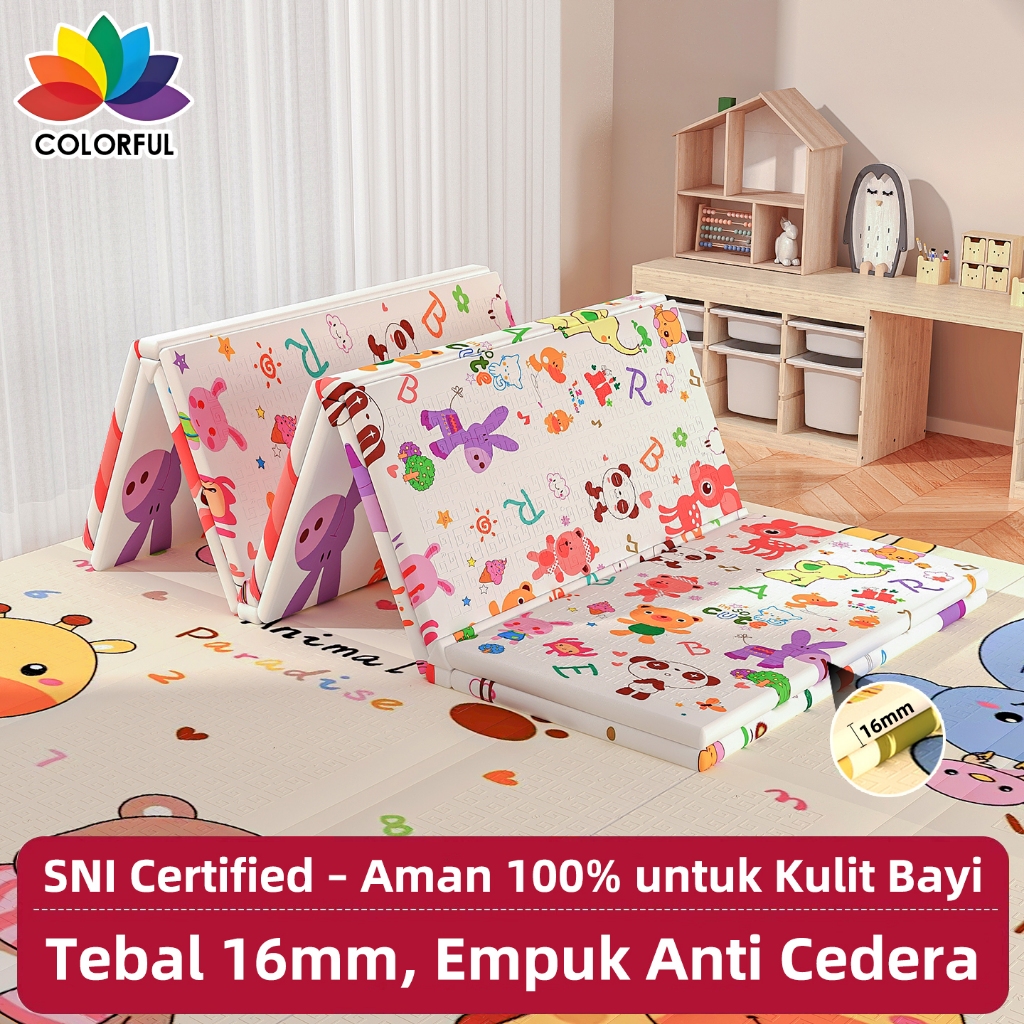 Playmat Bayi Karpet Lipat Playmat Matras Bayi 180x200cm Karpet Lipat Bayi Tikar Anak XPE Karpet Tika