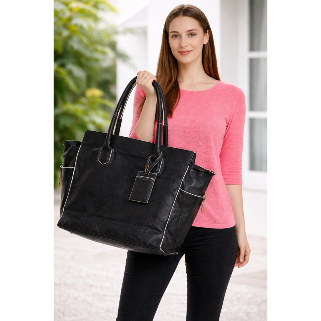 TOTEBAG TAS BESAR TRAVEL JUMBO WANITA BIRU BRANDED  ORIGINAL